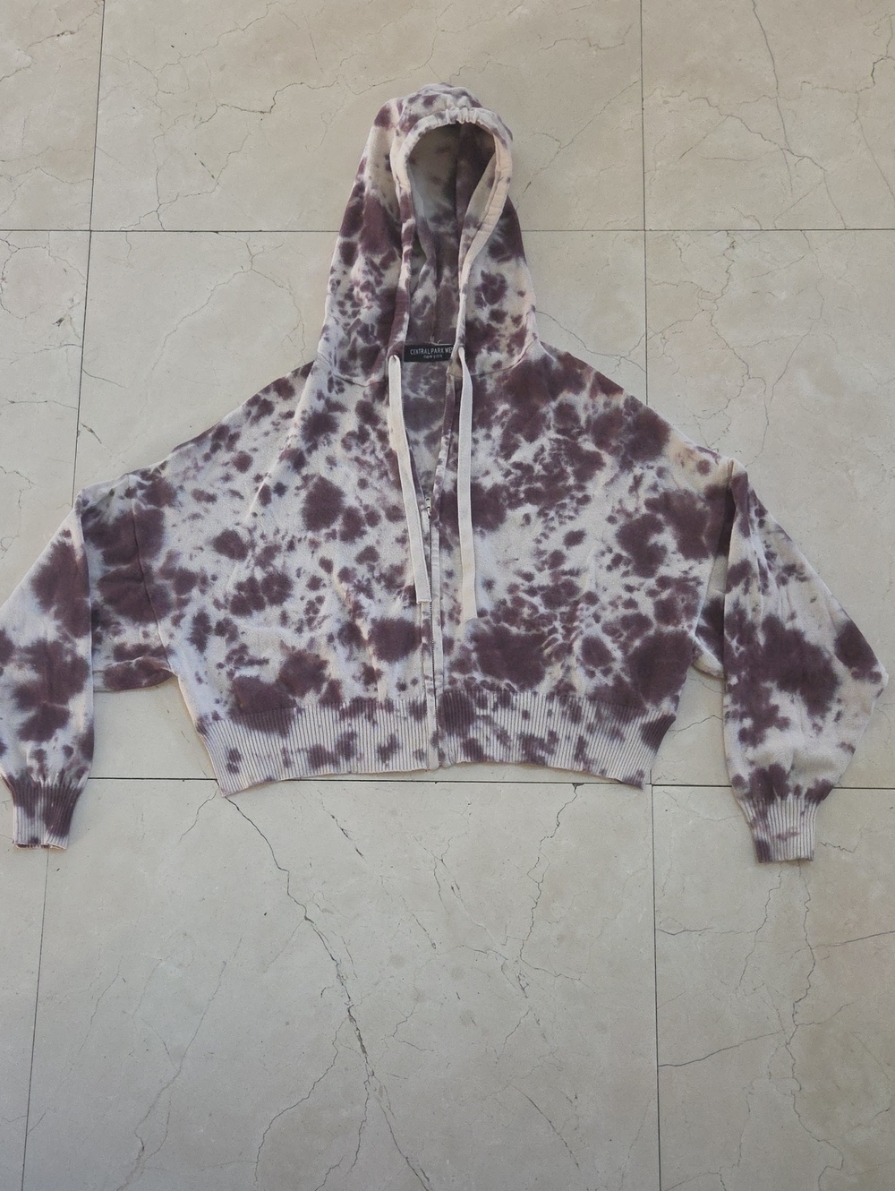 WOMEN'S CENTRAL PARK WEST NEW YORK TIE DYE SWEATER SWEATSHIRT HOODIE ZIP UP $80